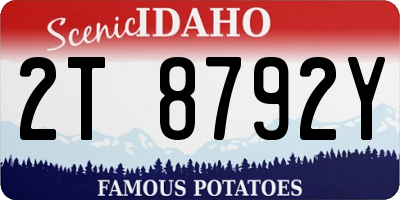ID license plate 2T8792Y