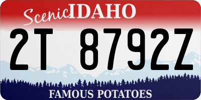ID license plate 2T8792Z
