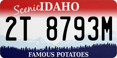 ID license plate 2T8793M