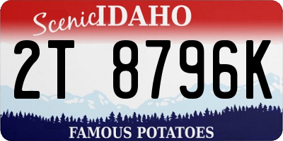 ID license plate 2T8796K