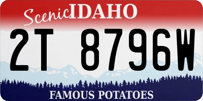 ID license plate 2T8796W