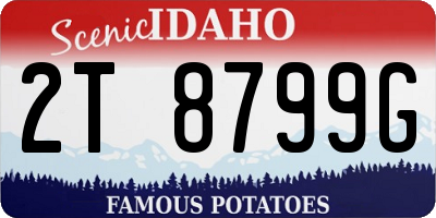 ID license plate 2T8799G