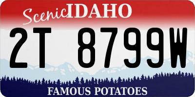 ID license plate 2T8799W