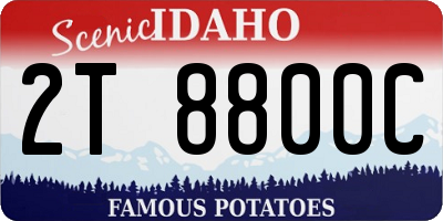 ID license plate 2T8800C