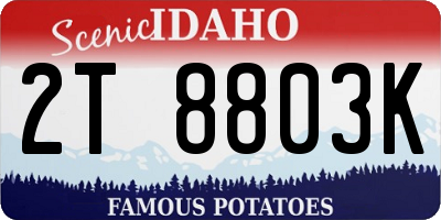 ID license plate 2T8803K