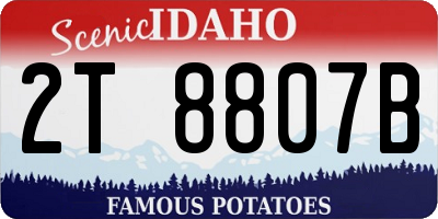 ID license plate 2T8807B