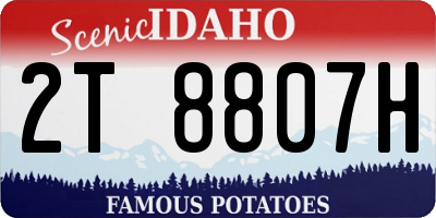 ID license plate 2T8807H