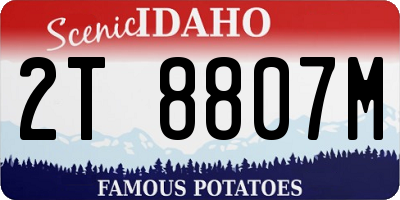 ID license plate 2T8807M