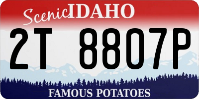 ID license plate 2T8807P