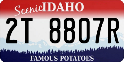 ID license plate 2T8807R