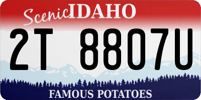 ID license plate 2T8807U