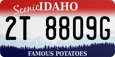 ID license plate 2T8809G