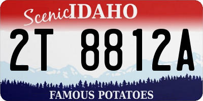 ID license plate 2T8812A