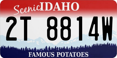 ID license plate 2T8814W