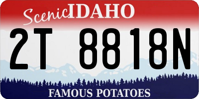 ID license plate 2T8818N