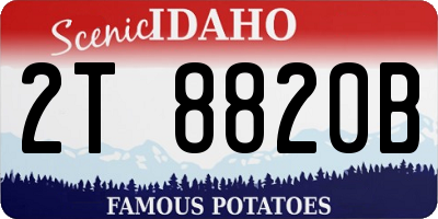 ID license plate 2T8820B