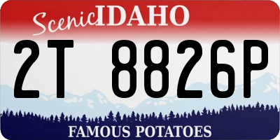 ID license plate 2T8826P