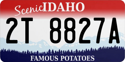 ID license plate 2T8827A