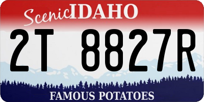 ID license plate 2T8827R