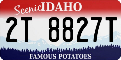 ID license plate 2T8827T