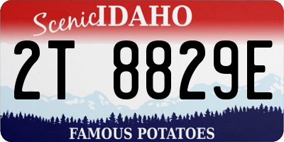 ID license plate 2T8829E