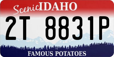 ID license plate 2T8831P