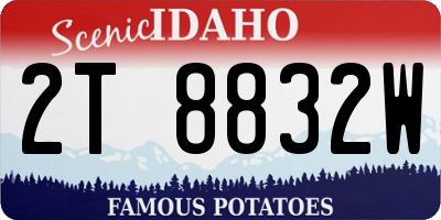 ID license plate 2T8832W