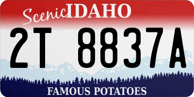 ID license plate 2T8837A
