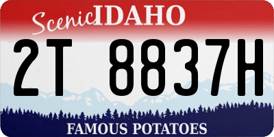 ID license plate 2T8837H
