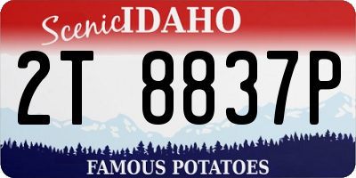 ID license plate 2T8837P