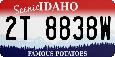 ID license plate 2T8838W