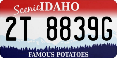 ID license plate 2T8839G