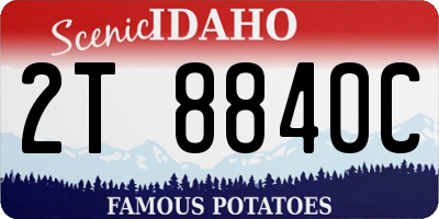 ID license plate 2T8840C