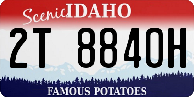 ID license plate 2T8840H