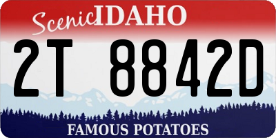 ID license plate 2T8842D