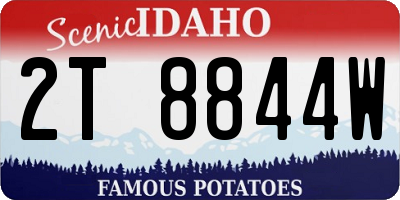 ID license plate 2T8844W