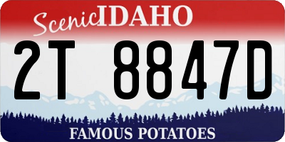 ID license plate 2T8847D