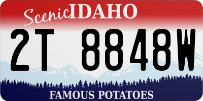 ID license plate 2T8848W
