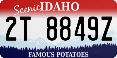 ID license plate 2T8849Z