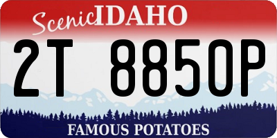 ID license plate 2T8850P