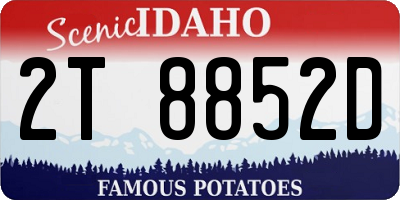 ID license plate 2T8852D