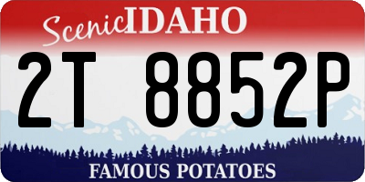 ID license plate 2T8852P