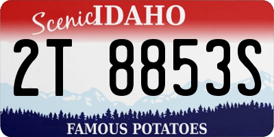 ID license plate 2T8853S