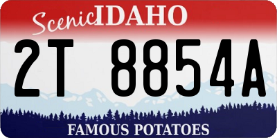 ID license plate 2T8854A