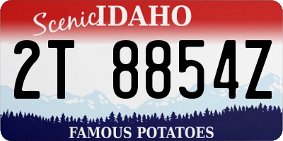 ID license plate 2T8854Z