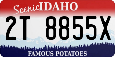 ID license plate 2T8855X