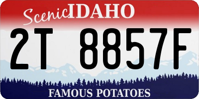 ID license plate 2T8857F