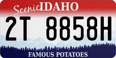 ID license plate 2T8858H