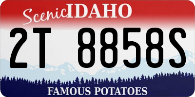 ID license plate 2T8858S