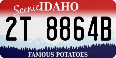 ID license plate 2T8864B